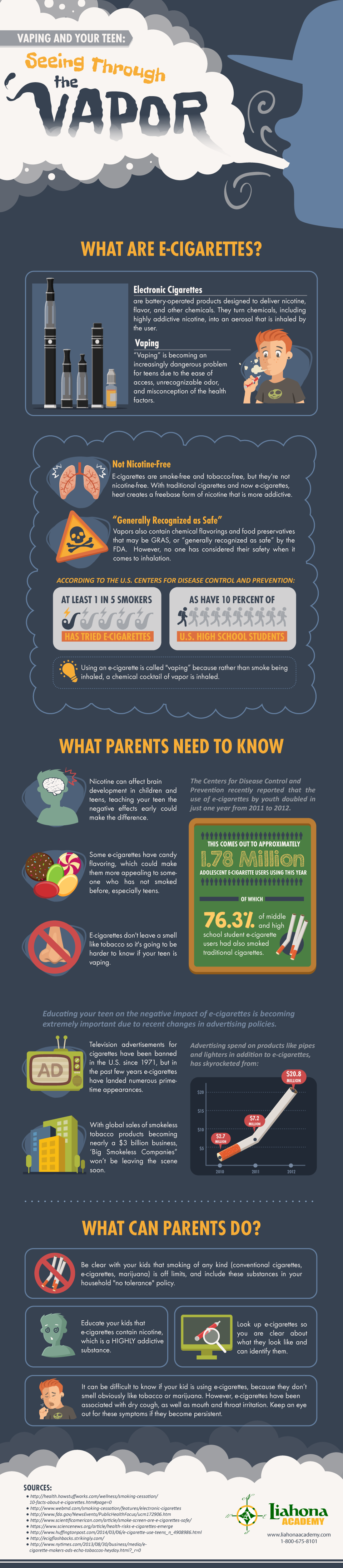 Seeing through the Vapor, E-Cigarettes And Teens Brain - Infographic